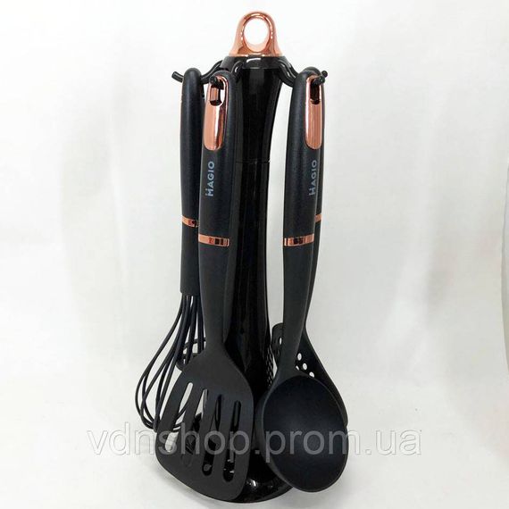 Кухонные принадлежности с тефлоновым покрытием Magio MG-1125, Эргономичный кухонный набор из силикона OH-93 | Зображення 3