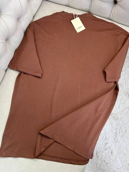 Футболка Vetements Paris Brown чоловіча коричнева бавовна оверсайз f722 | Зображення 5