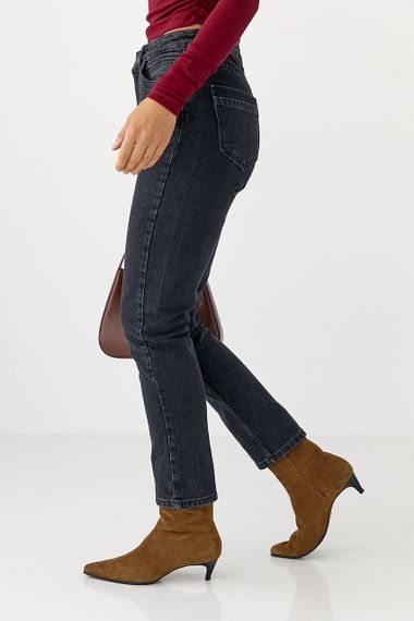 Жіночі джинси Mom Fit - чорний цвет, 40р (є розміри) | Зображення 4