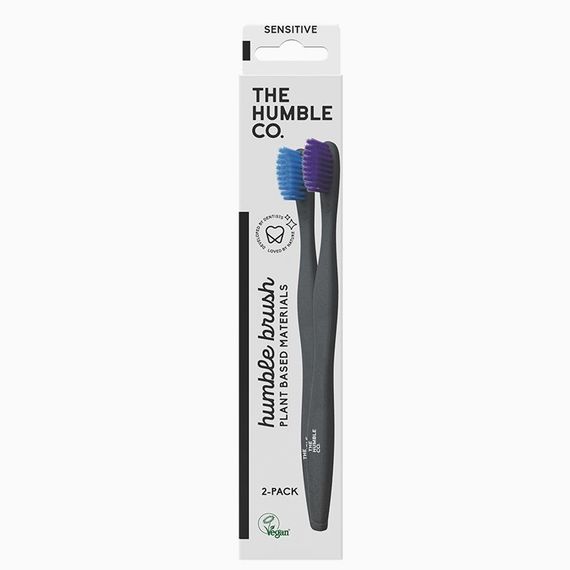 Зубна щітка Humble (CS89007S) блакитна+фіолетова для дорослих/підлітків (м'яка, ручка-пшеничний крохмаль) | Зображення 1