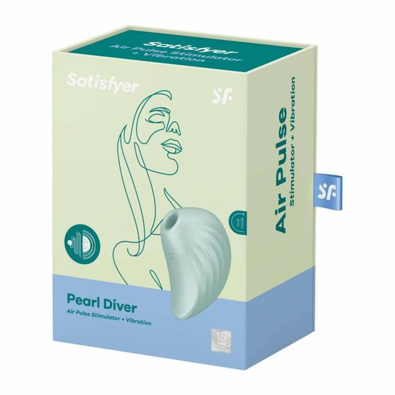 Вакуумный стимулятор клитора SATISFYER Pearl Diver, бирюзовый Sex Aura