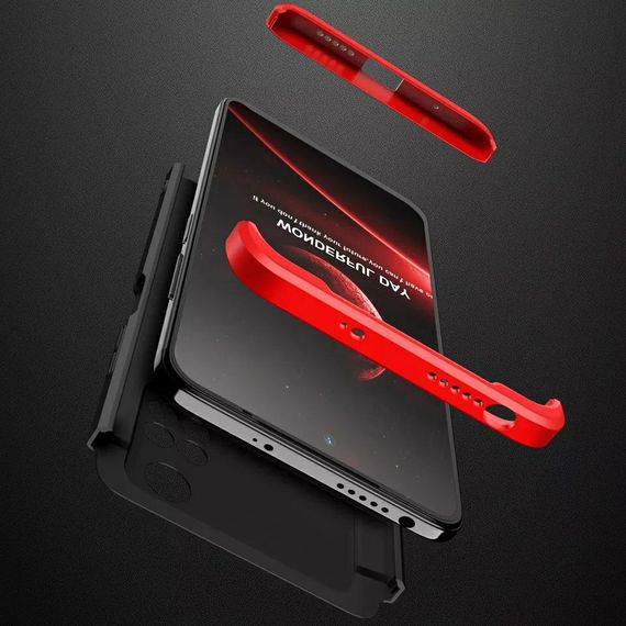 Чохол GKK 360 градусів для Poco X4 Pro 5G колір Чорно-Червоний | Зображення 1