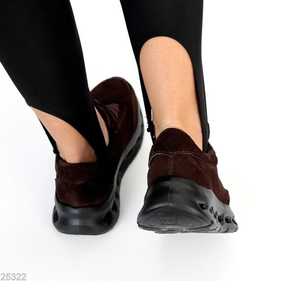 Молодіжні дизайнерські кросівки натуральна замша колір Шоколад | Зображення 5