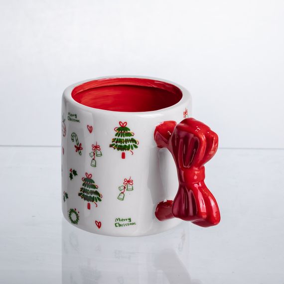 Новорічна порцелянова чашка для чаю та кави 400 (мл) Merry Christmas CR-1-18 | Зображення 3