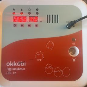 Инкубатор для яиц OBI-12 для выведения цыплят, уток и других птиц + Автоматический переворот яиц + Контроль температуры + Дисплей влажности + Встроенный овоскоп для яиц