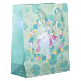 Набір подарункових пакетів з паперу 12 (шт.) Cinnamoroll картонні гарні пакети для подарунків 19×9.5×24.5 (см) М'ятний