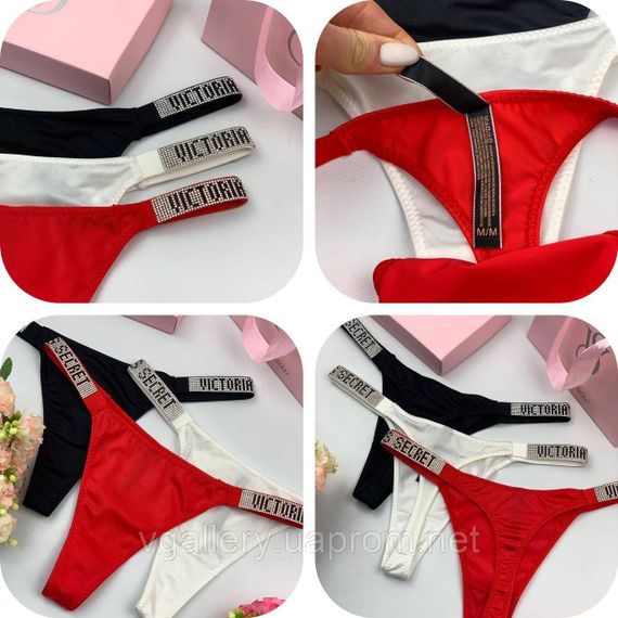 Женские стринги Victoria's Secret со стразами, женские стринги Виктория Сикрет со стразами, стринги женские | Зображення 1