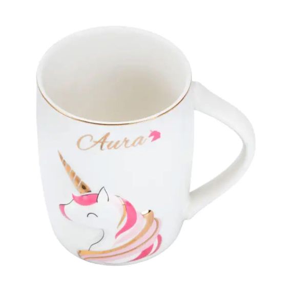 Чашка фарфоровая с рисунком единорога 400 мл Aura HP7187P | Зображення 1