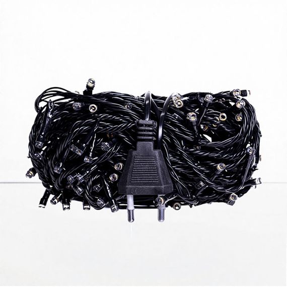 Світлодіодна гірлянда Нитка, 18 м, 180 LED, жовте світло, чорний дріт | Зображення 3