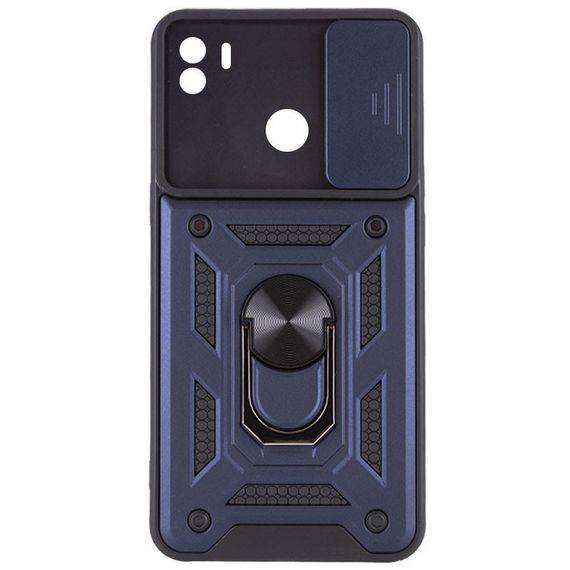 Ударостійкий чохол Camshield Serge Ring для Xiaomi Redmi A1+/Poco C50/A2+ TPU+PC, Шторка на камеру, Синій | Зображення 2