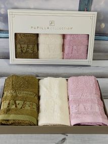 Набор кухонных полотенец 3в1 Pupilla 30х50 см махровые Krem SL