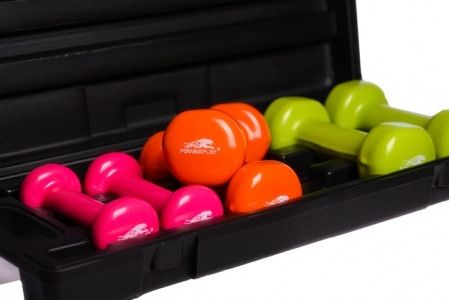 Набір гантелей в кейсі 6 кг. PowerPlay 4103 Fitness Dumbells (2шт.*0,5кг. 2шт.*1кг. 2шт.*1,5кг.) | Зображення 2