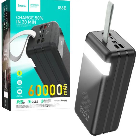 Оригінал Hoco J86B Electric 60000mAh Power bank зі швидкою зарядкою QC22.5W+PD20W | Зображення 3