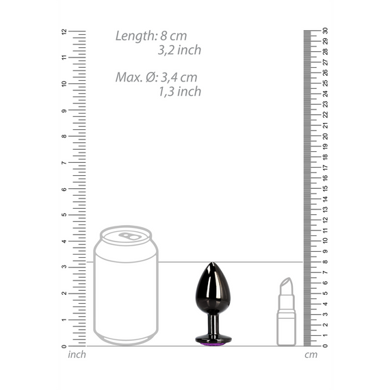 Металева анальна пробка Heart Gem, розмір M, колір: чорний/фіолетовий Ouch! (Нідерланди) sexstyle | Зображення 5