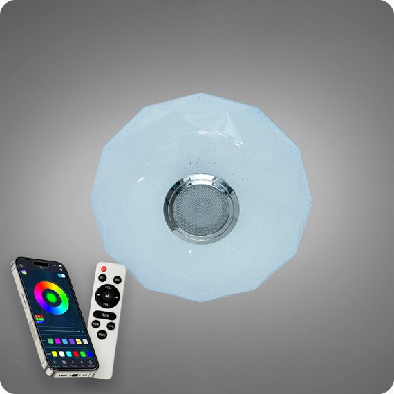 Люстра світлодіодна 517 Dlight RGB з пультом і  колонкою 45Вт Білий (02148) | Зображення 6