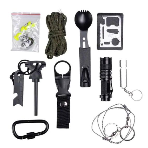 Туристический набор инструментов для выживания 21х15х12 см походный набор с аптечкой и лопатой Lugi HP-D-5 | Зображення 2