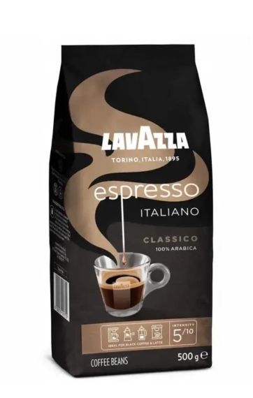 Кава в зернах Вага 500г Lavazza Espresso 100% Арабіка Лаватися з фруктовими нотками | Зображення 1