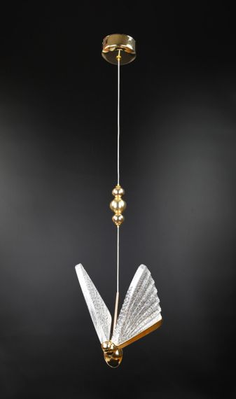 Люстра світлодіодна підвісна LED світильник для квартири на стелю лед 26050 Золото 30-120х22х16 см. | Зображення 3