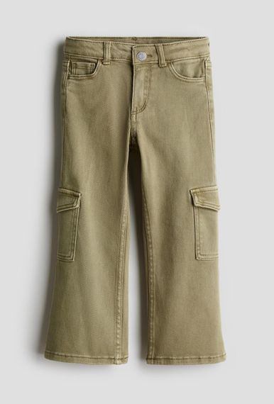 Дитячі джинси-карго для дівчинки H&M 104 см Хакі (25120902B)