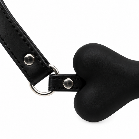 Кляп у вигляді кістки DS Fetish з написом «Bitch», чорний Sex Aura | Зображення 4