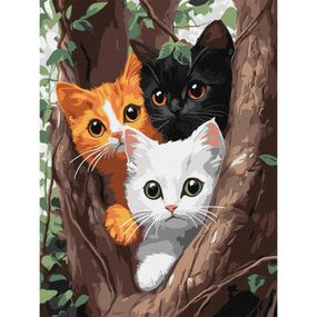 Картина по номерам "Котики на дереве" ©art_selena_ua KHO6736, 30х40 см