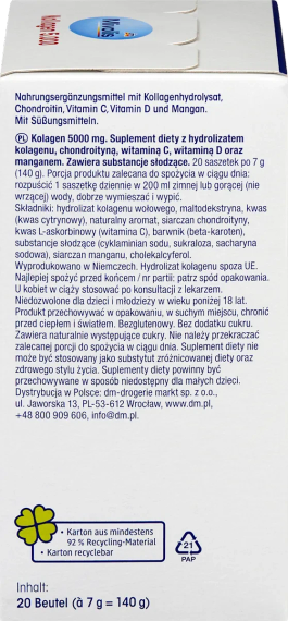 Колаген Mivolis Kollagen 5000 – зміцнення суглобів, зв’язок і сухожиль, 20 порцій, Німеччина | Зображення 3