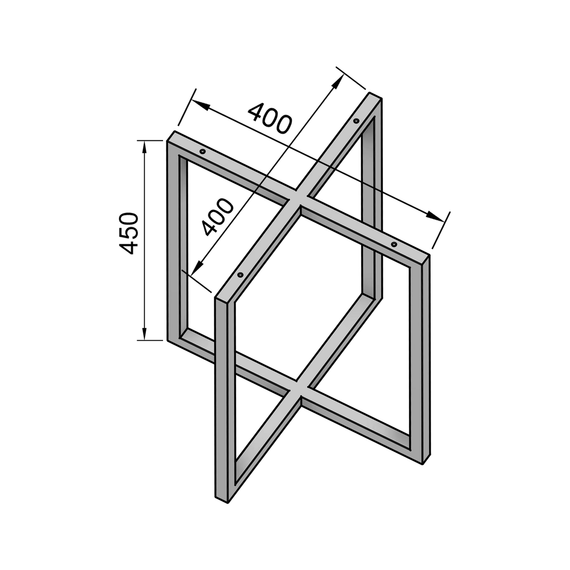 Каркас для журнального стола из металла 400×400mm, H=450mm | Зображення 7