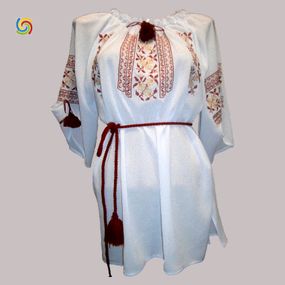 Рубашка Украинская вышиванка 487 цвет белый размер S/M