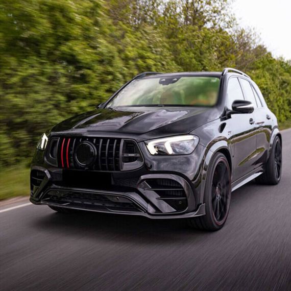 Накладки на передній бампер Lip (GLE63 AMG, Карбон) для Mercedes GLE coupe C167 2019- рр | Зображення 1