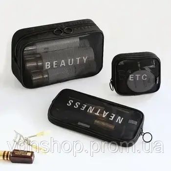 Дорожня косметичка прозора (22×11×2см), Косметичка для подорожей / Жіноча косметичка XL-1015 | Зображення 4