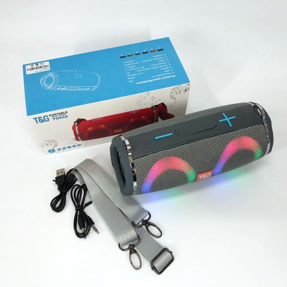 Блютуз колонка с радио TG642, Колонка с блютуз беспроводная подсветкой usb s bluetooth QY-86 | Зображення 6