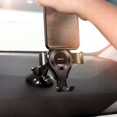 Универсальный автодержатель Baseus Osculum Type Gravity Car Mount Black (SUYL-XP01) | Зображення 6