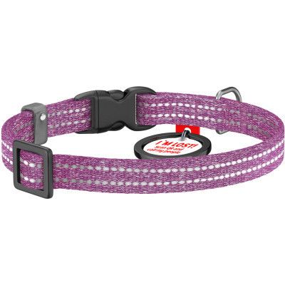 Ошейник для животных WAUDOG Re-cotton с QR паспортом для кошек и мелких пород собак XS фиолетовый (16409) | Зображення 1