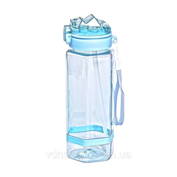 Пляшка для води 760 мл з трубочкою та наліпками блакитна HP-14-48LBL | Зображення 2