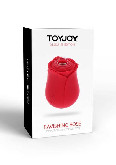 Вакуумний стимулятор клітора у вигляді троянди Toy Joy, силіконовий, червоний Sex Aura | Зображення 1