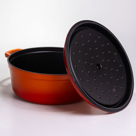 Кокотниця чавунна емальована 7,5 л, помаранчевий Yiwu HP-FLG-7 ORANGE | Зображення 3