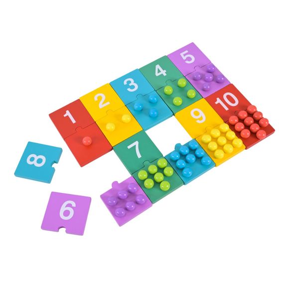 Дитяча дерев’яна іграшка "Цифри" C9412 пазли цифри, бусини | Зображення 2