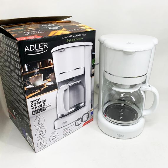 Кофеварка крапельна Adler AD 4383 white 1.5Л 900 Вт WF-53 | Зображення 9