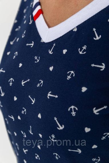 Елегантна жіноча сукня з принтом сезон весна-літо колір темно-синій FG_00296 | Зображення 4