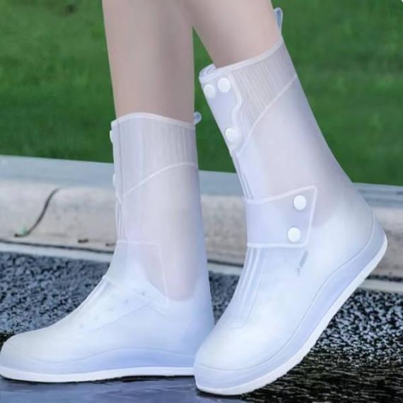 Бахилы силиконовые на обувь от воды и грязи 588 Белые M