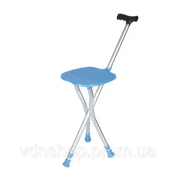 Складная трость-стул, палка-сиденье на 3-х ножках для ходьбы пожилых людей | Зображення 3