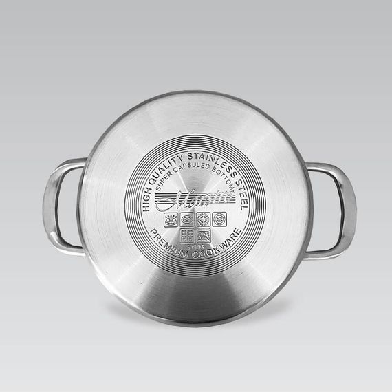 Каструля Maestro MR-3505-20, 2.5 л, 20 см, з нержавіючої сталі з кришкою, для всіх типів плит | Зображення 4