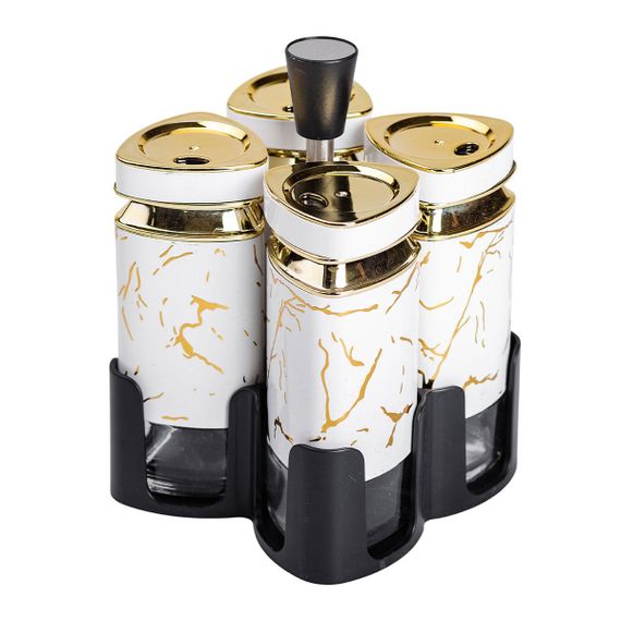 Набор баночек для специй 4 шт 120 мл карусель для хранения специй HP-1330 | Зображення 2