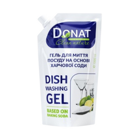Засіб для миття посуду 1л (дой-пак) на основі харчової соди Clean Nature ДОНАТ