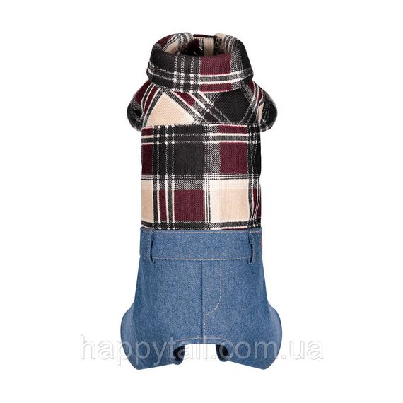 Костюм для собак Pet Fashion Dandy розмір S коричневий картатий синій сорочка з джинсами