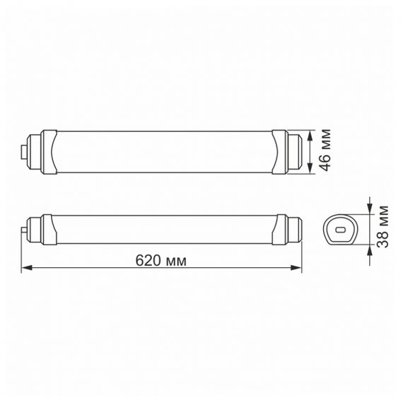 LED світильник IP65 лінійний магістральний VIDEX 18W 0,6М 5000K | Зображення 2