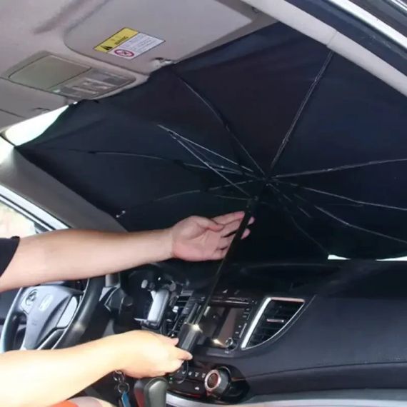 ОЧЕНКА! Автомобільна сонцезахисна парасолька на лобове скло 78х136 см (Відсутна ручка 3089) | Зображення 5