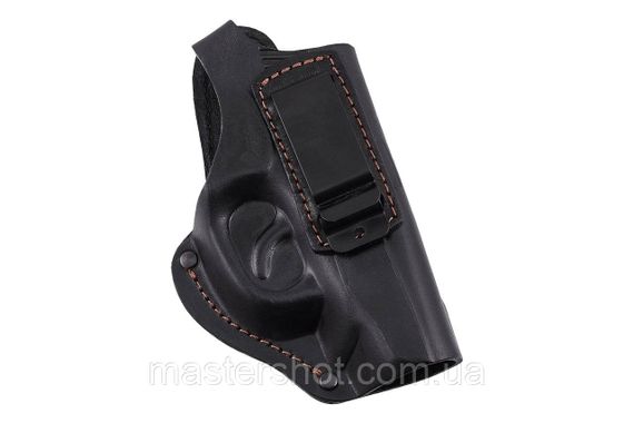 Кобура ПМ поясна  скритого внутрішньобрючного носіння формована з кліпсою шкіра чорна ms