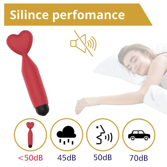 Міні-вібратор - Erospace Sweet Play Mini Heart Vibrator A14 | Зображення 3
