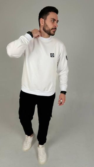 Спортивний костюм Stone Island світшот білий | Зображення 1